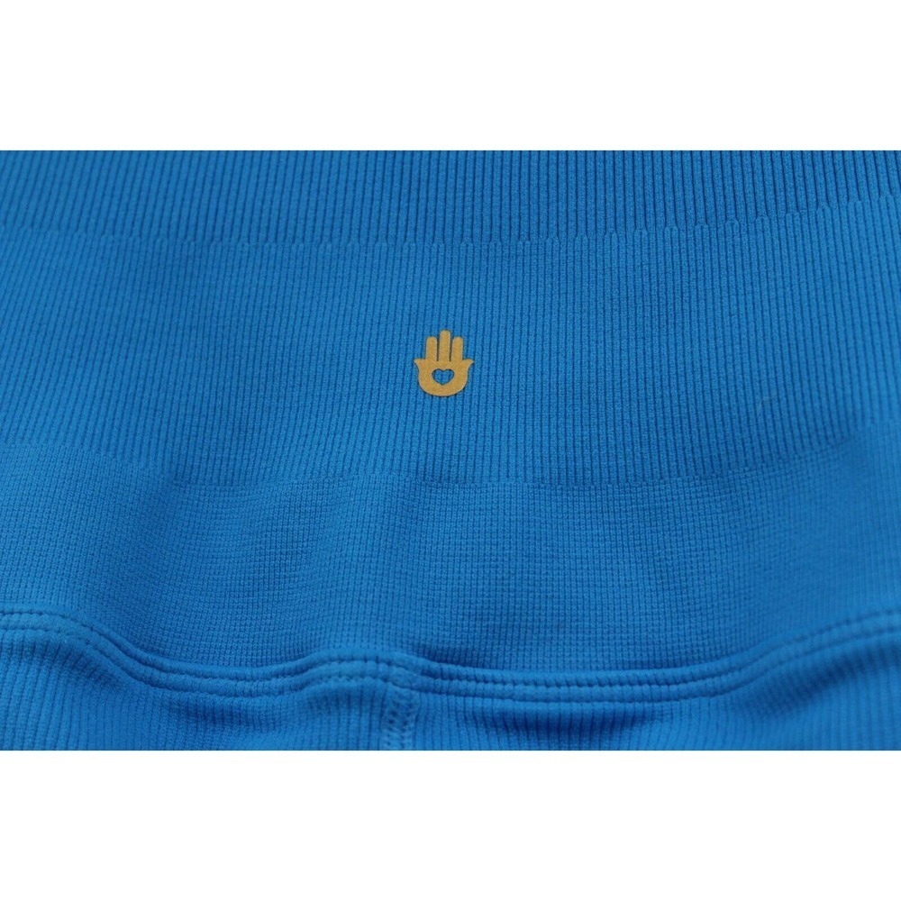 Spiritual Gangster Amor Seamless High Waisted Biker Shorts Electric Blue M/L NEW - Picture 5 of 6